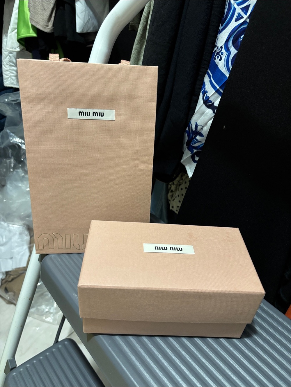 Miu Miu Blush Pink Gift Bag and Box Set